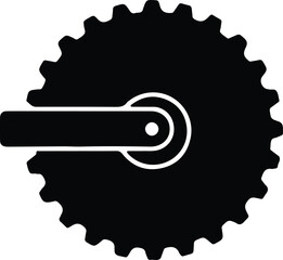 Silhouette pizza cutter tool for slicing dough Vector Illustration