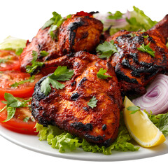 Homemade tandoor cooking tandoori chicken