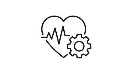 Biomedical Engineering Cardiology Heart Pulse and Healthcare Technology Icon