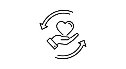 Nonprofit Charity Donation and Sustainable Community Support Cycle Icon