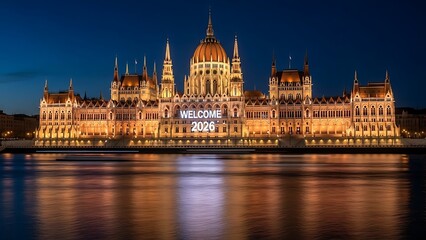 Fototapeta premium Budapest Parliament Building at Night