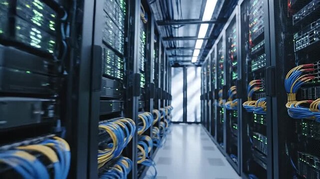 Computing infrastructure concentrated and organized in a compact server room space