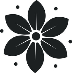 Simple graphic icon of high rank Christmas poinsettia flower, star-shaped, ideal for winter holiday decorations, seasonal illustration, and festive design elements.