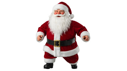 Fototapeta premium Playful Santa Claus Full Body Character, Cheerful Pose on White Background