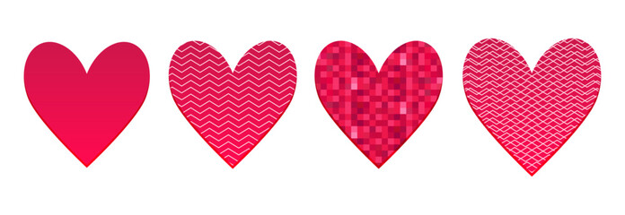 Minimal Red Heart Collection. Heart icon collection