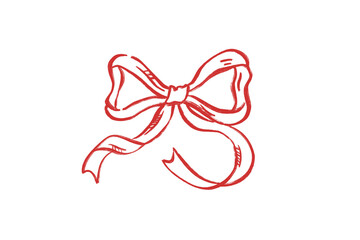  Pink ribbon bow knot fashion accessory doodle Valentine illustration Design
