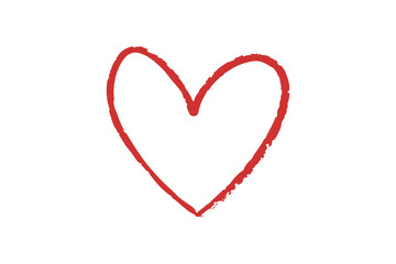 Simple red heart shape sketch doodle Design