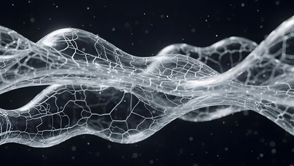 Smooth organic bio digital shapes arranged in futuristic flowing motion