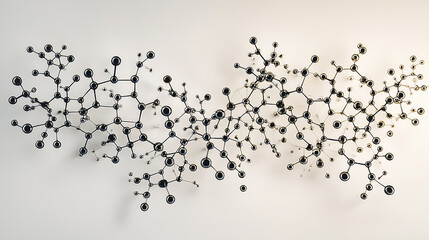 Molecular Structure: An abstract representation of a molecular structure, illustrating the intricate connections between atoms in a visually compelling way. 