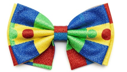 Carnival Day festival Colorful glitter bow tie with playful block pattern | Carnival, mardi, festival, equipment.