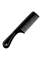 Black Hair Comb Vector Illustration