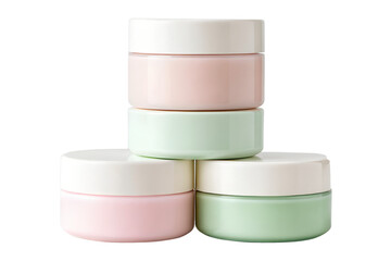 Pastel Stacked Cosmetic Cream Jars Set