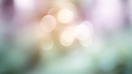 Dreamy abstract background with shimmering light circles and soft pastel colors, conveying serenity and elegance