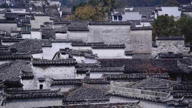 Huizhou Historic Village Architecture - Xidi and Hongcun Traditional Roofscape