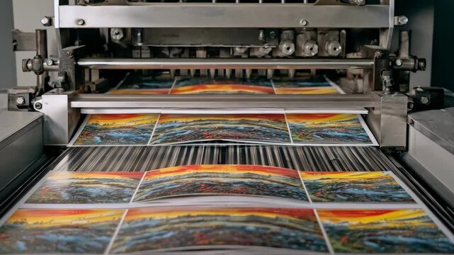 Medium shot of ecofriendly printondemand setup creating customized book covers and pages showcasing the efficiency of justintime printing technology.
