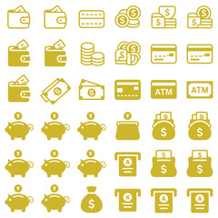 Finance and banking icon set for web and mobile