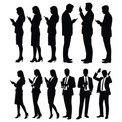 Group of business people silhouettes vector illustration