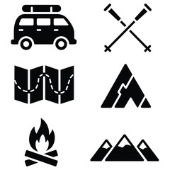set of car icons for web and transport design