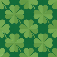 Green Clover Seamless Pattern &mdash; St. Patrick&rsquo;s Day Background or Wrap Design