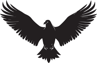 Obraz premium Eagle bird silhouettes flying wings isolated vector design isolated on white background