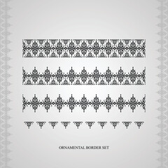 Decorative seamless geometric border set