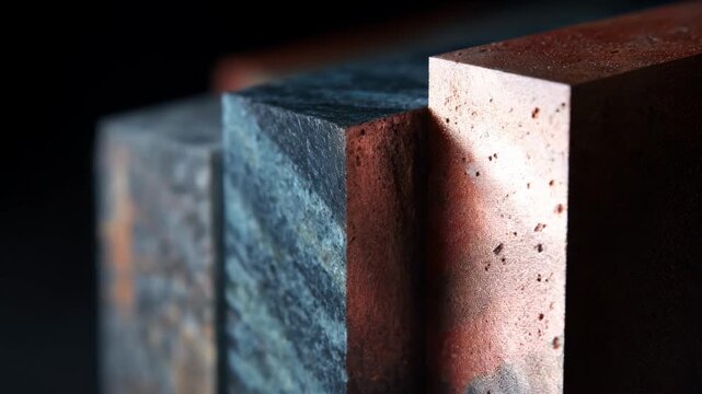 Medium shot capturing timevaried UV treatment on materials demonstrating progressive surface deterioration under artificial light.