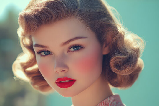 a young woman with vintage hairstyle