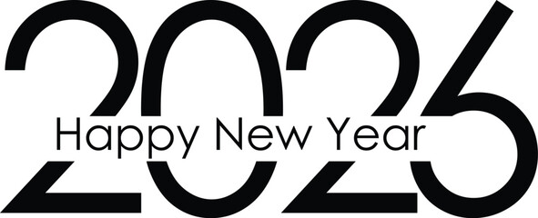 Letter 2026 happy new year logo design