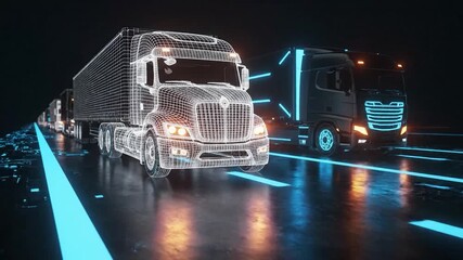 Semi trucks digital data technology highway - Powered by Adobe