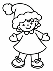 Obraz premium Happy girl wearing hat isolated on white background, Vector, illustration