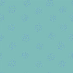 Seamless pattern with hand drawn meadow bold flowers. Floral Block Prints inspired by printmaking in Christmas color combinations