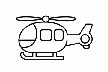 Illustration of a helicopter isolated on white background, Vector, illustration