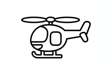 Illustrated helicopter isolated on white background, Vector, illustration