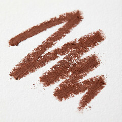 brown eye liner stroke, lip pensil swatch, cosmetic textures