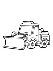 Black and white construction vehicle isolated on white background, Vector, illustration