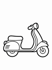 Classic scooter illustration isolated on white background, Vector, illustration