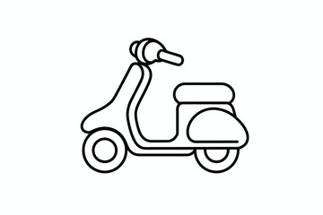 Classic scooter illustration isolated on white background, Vector, illustration