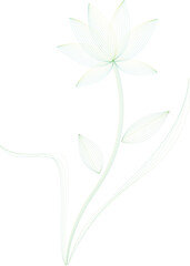 Naklejka premium Abstract floral background featuring a beautiful white lily blossom and green leaves in a spring nature illustration design