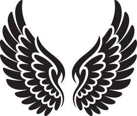 Obraz premium Flying Eagle Wings Detailed Black Vector Art