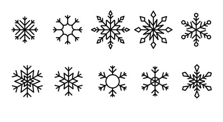 Snowflakes icon vector illustration set.
