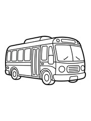 Illustrated school bus isolated on white background, Vector, illustration