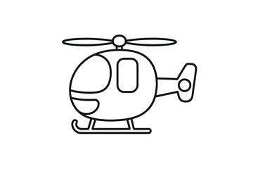 Illustrated helicopter isolated on white background, Vector, illustration