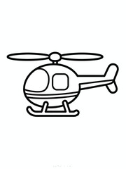 Simple helicopter outline isolated on white background, Vector, illustration