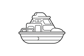 Simple boat illustration isolated on white background, Vector, illustration