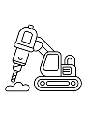 Cute drill machine isolated on white background, Vector, illustration