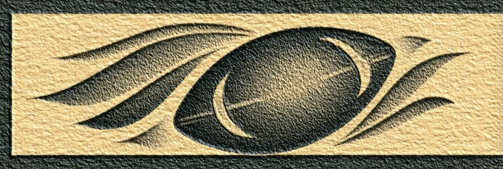 elegant football postcard, a simple, elegant postcard template featuring a cream-colored cardstock background with a subtle embossed silver football silhouette in the bottom right corner the left