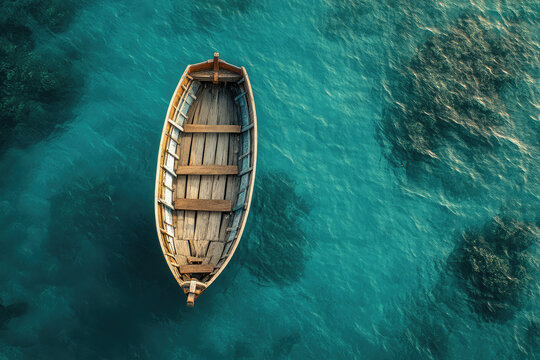 old wooden boat in the sea
