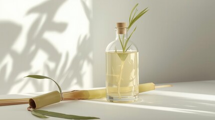 Refreshing monocane drink nature-inspired setting aesthetic beverage photography minimalist vibes