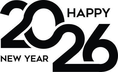 Letter 2026 monogram with Happy New Year logo