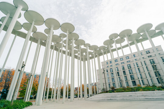 SAB-Forum, new building Saechsische Aufbaubank with pillar garden, Leipzig, Saxony, Germany - 2 nov 2025